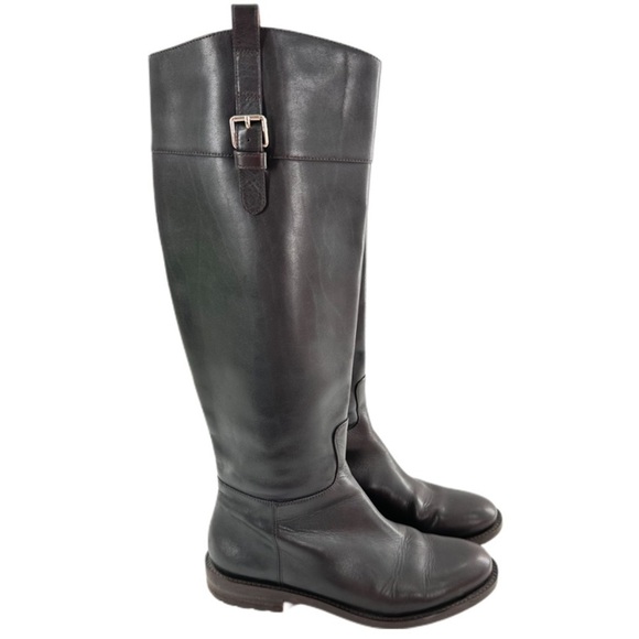 Banana Republic womens boots size 7 chocolate brown leather riding knee high - Picture 16 of 16